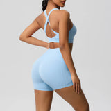 Crossover Bra & High‑Rise Shorts
