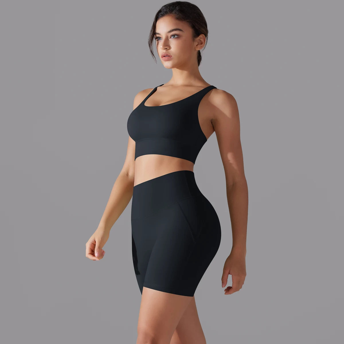 Cross‑Strap Bra & Workout Shorts