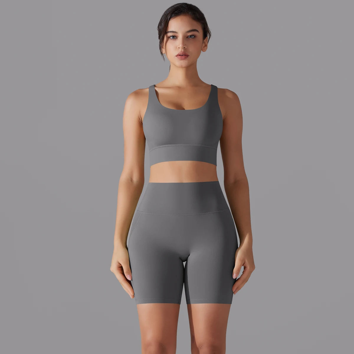 Cross‑Strap Bra & Workout Shorts