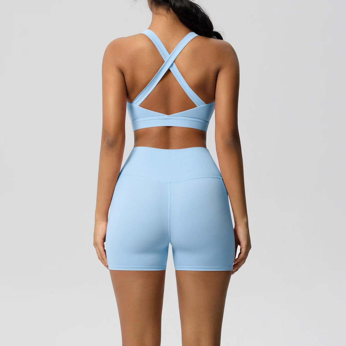 Crossover Bra & High‑Rise Shorts