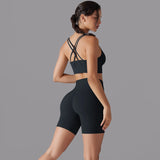 Cross‑Strap Bra & Workout Shorts