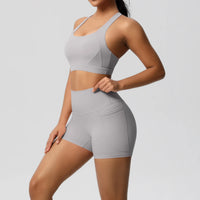 Crossover Bra & High‑Rise Shorts