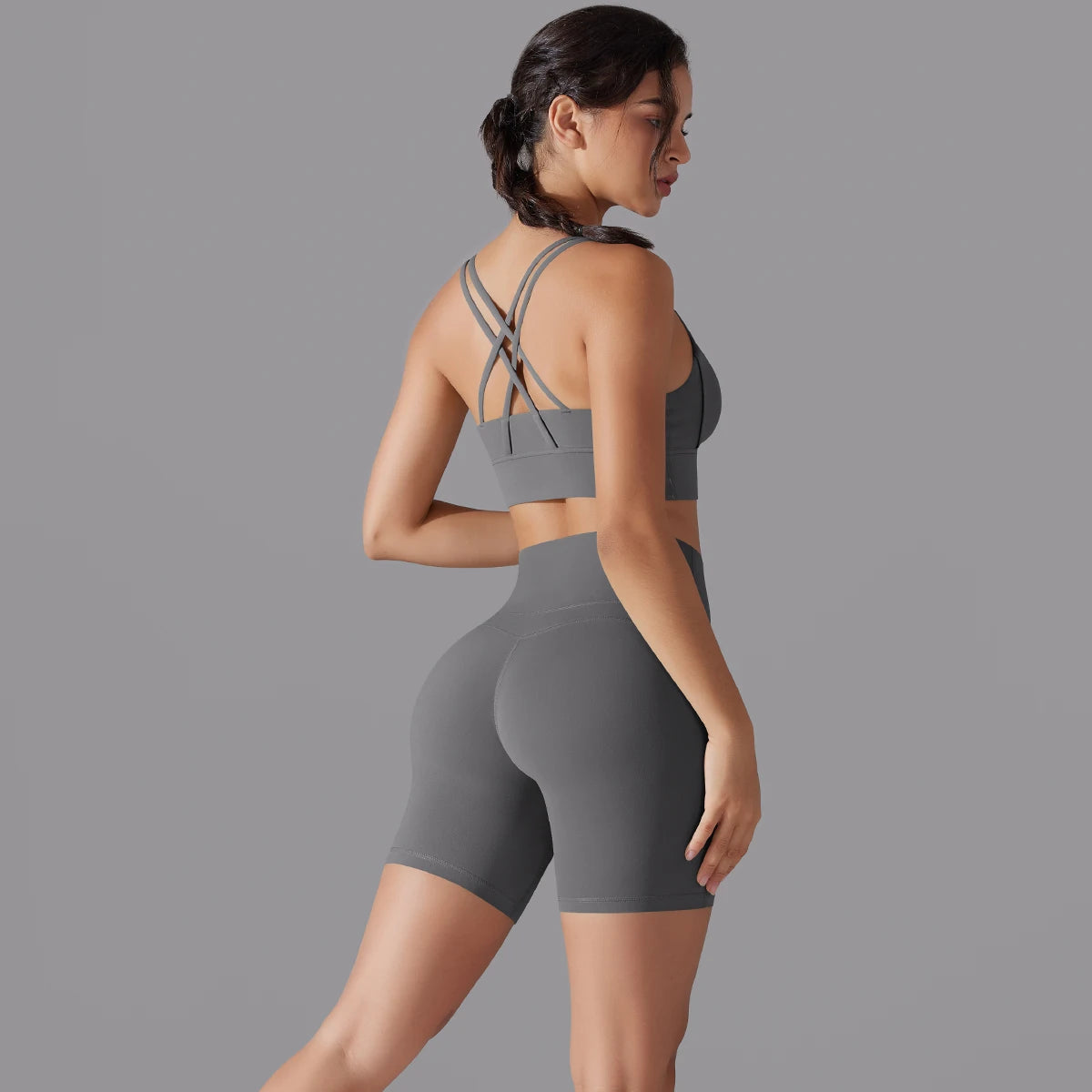 Cross‑Strap Bra & Workout Shorts
