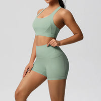 Crossover Bra & High‑Rise Shorts