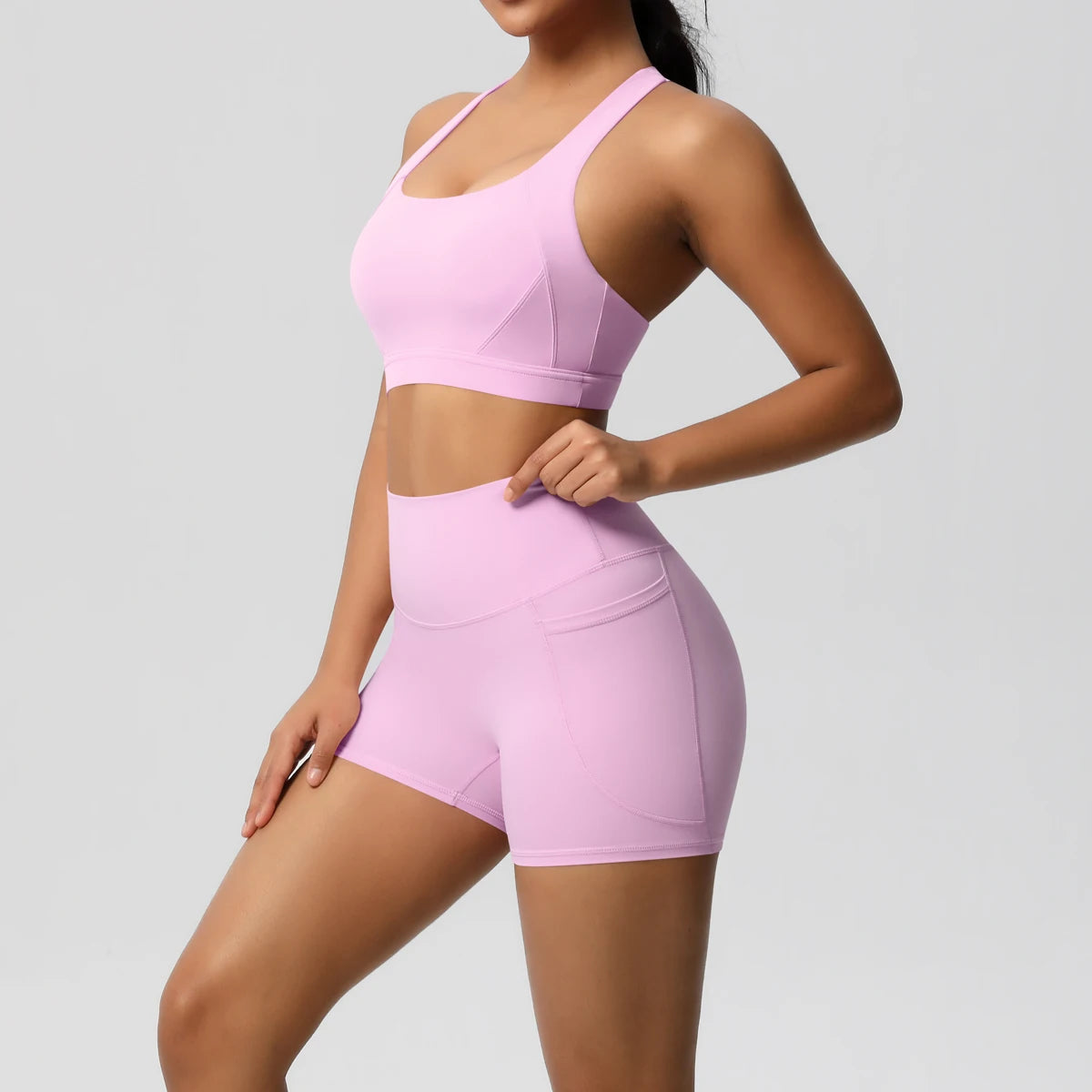 Crossover Bra & High‑Rise Shorts