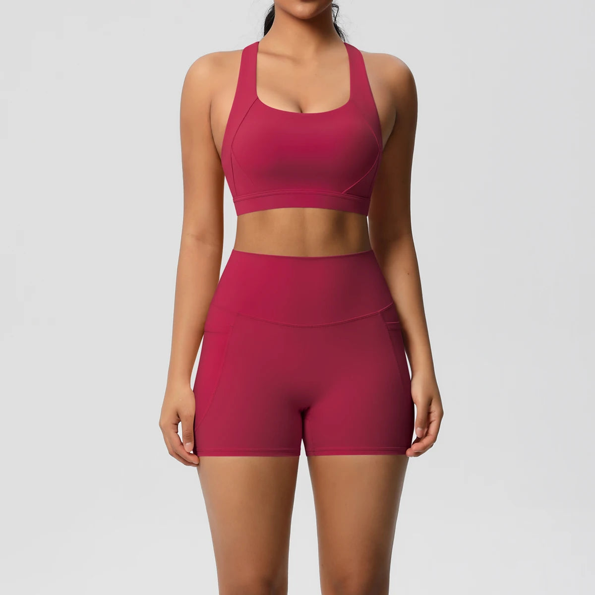 Crossover Bra & High‑Rise Shorts