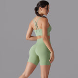 Cross‑Strap Bra & Workout Shorts