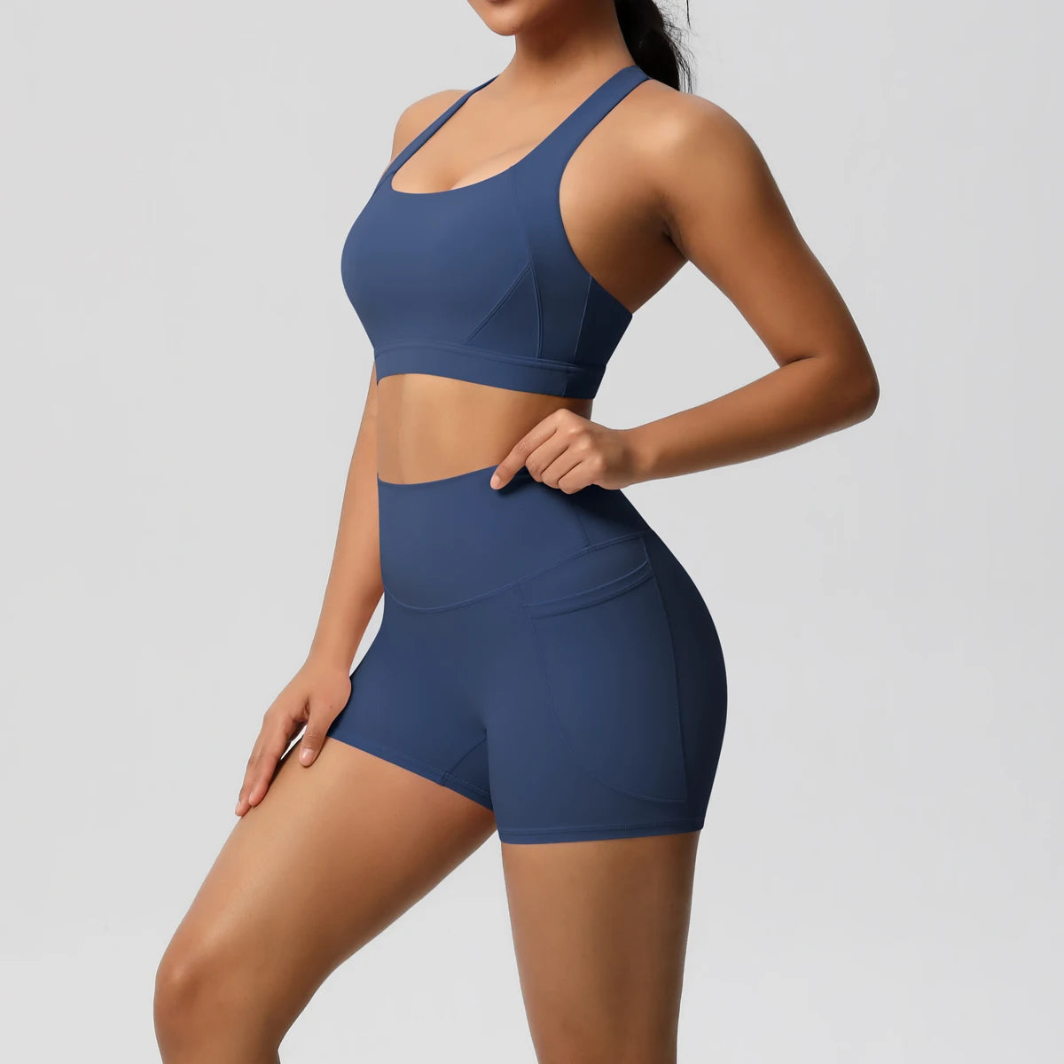 Crossover Bra & High‑Rise Shorts