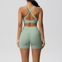 Crossover Bra & High‑Rise Shorts
