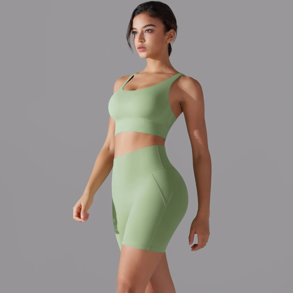 Cross‑Strap Bra & Workout Shorts