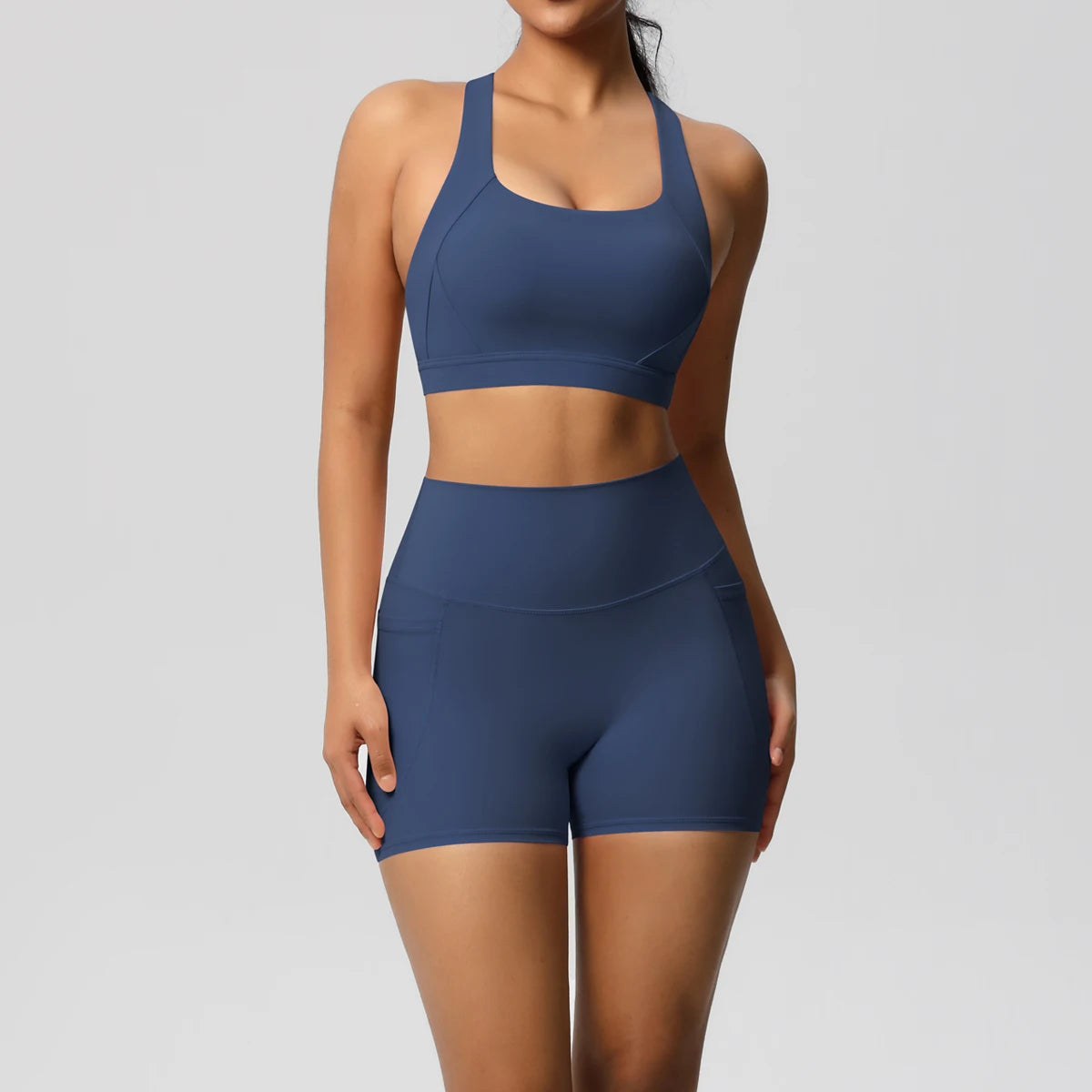 Crossover Bra & High‑Rise Shorts