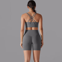 Cross‑Strap Bra & Workout Shorts