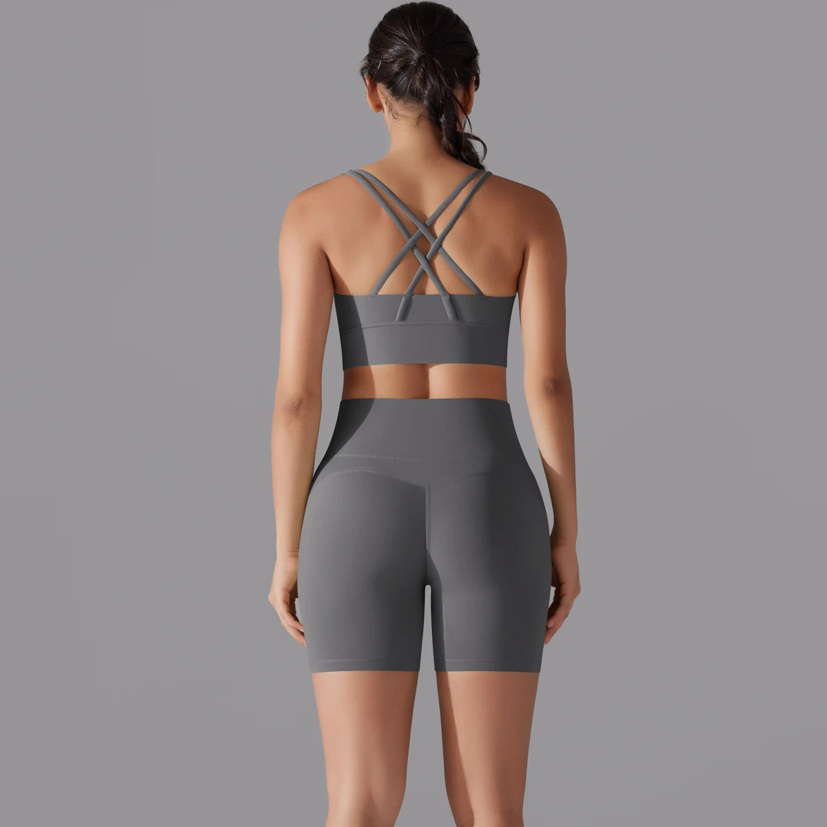 Cross‑Strap Bra & Workout Shorts