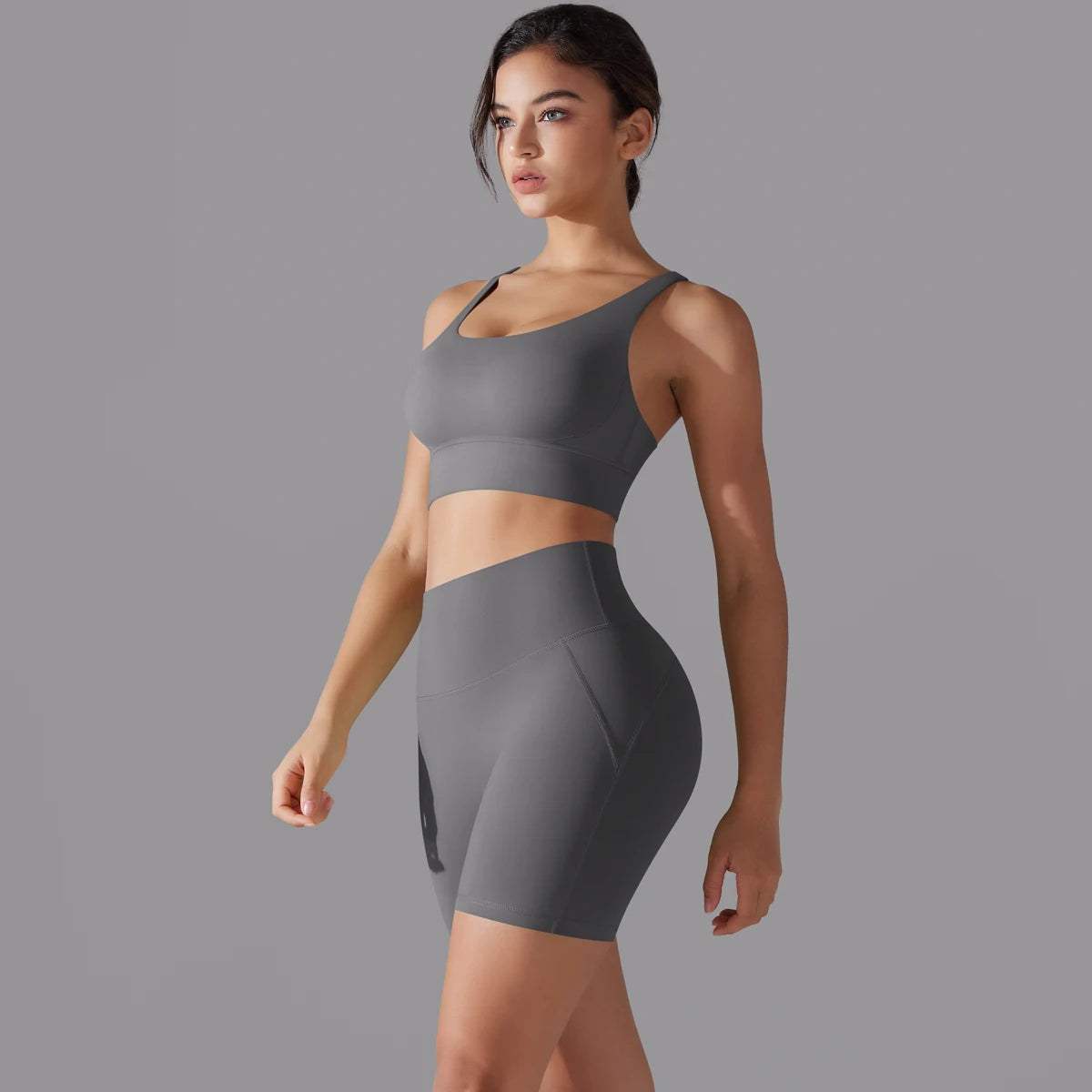 Cross‑Strap Bra & Workout Shorts
