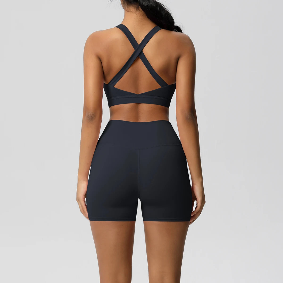 Crossover Bra & High‑Rise Shorts