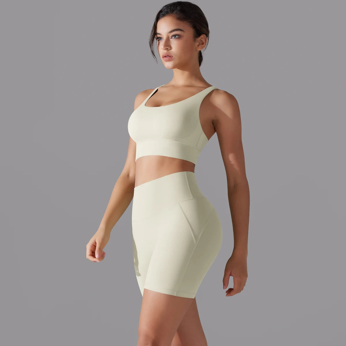 Cross‑Strap Bra & Workout Shorts