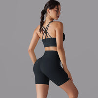 Cross‑Strap Bra & Workout Shorts