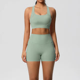 Crossover Bra & High‑Rise Shorts
