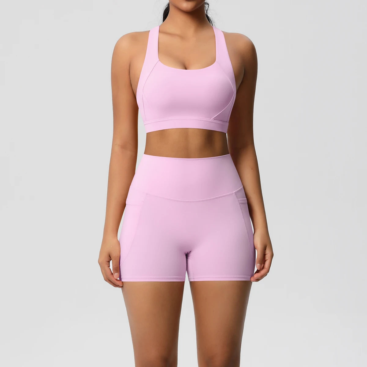Crossover Bra & High‑Rise Shorts