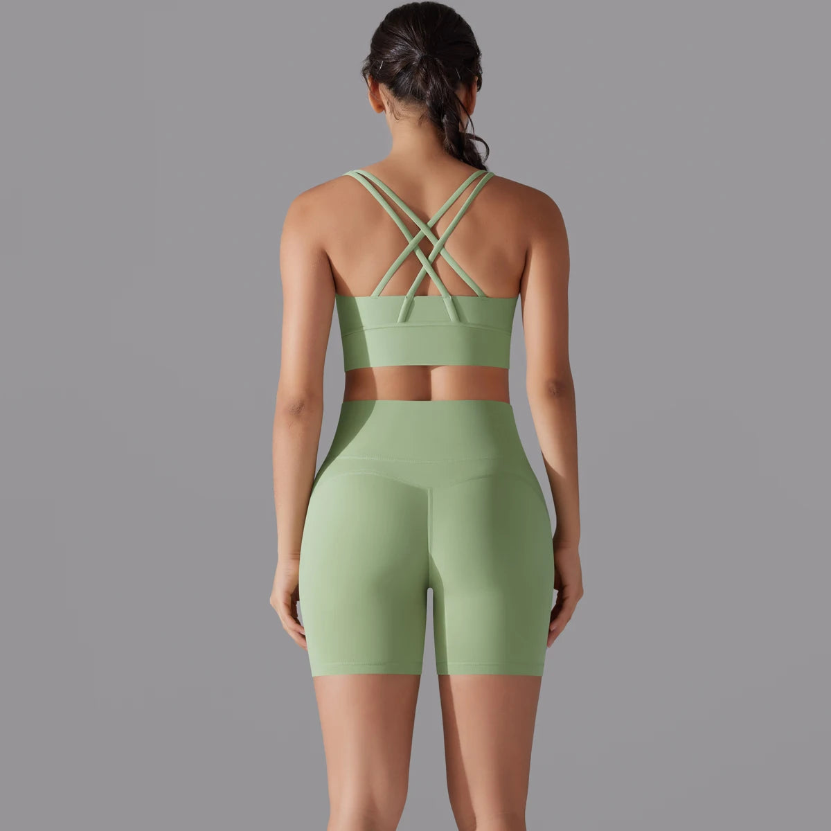 Cross‑Strap Bra & Workout Shorts
