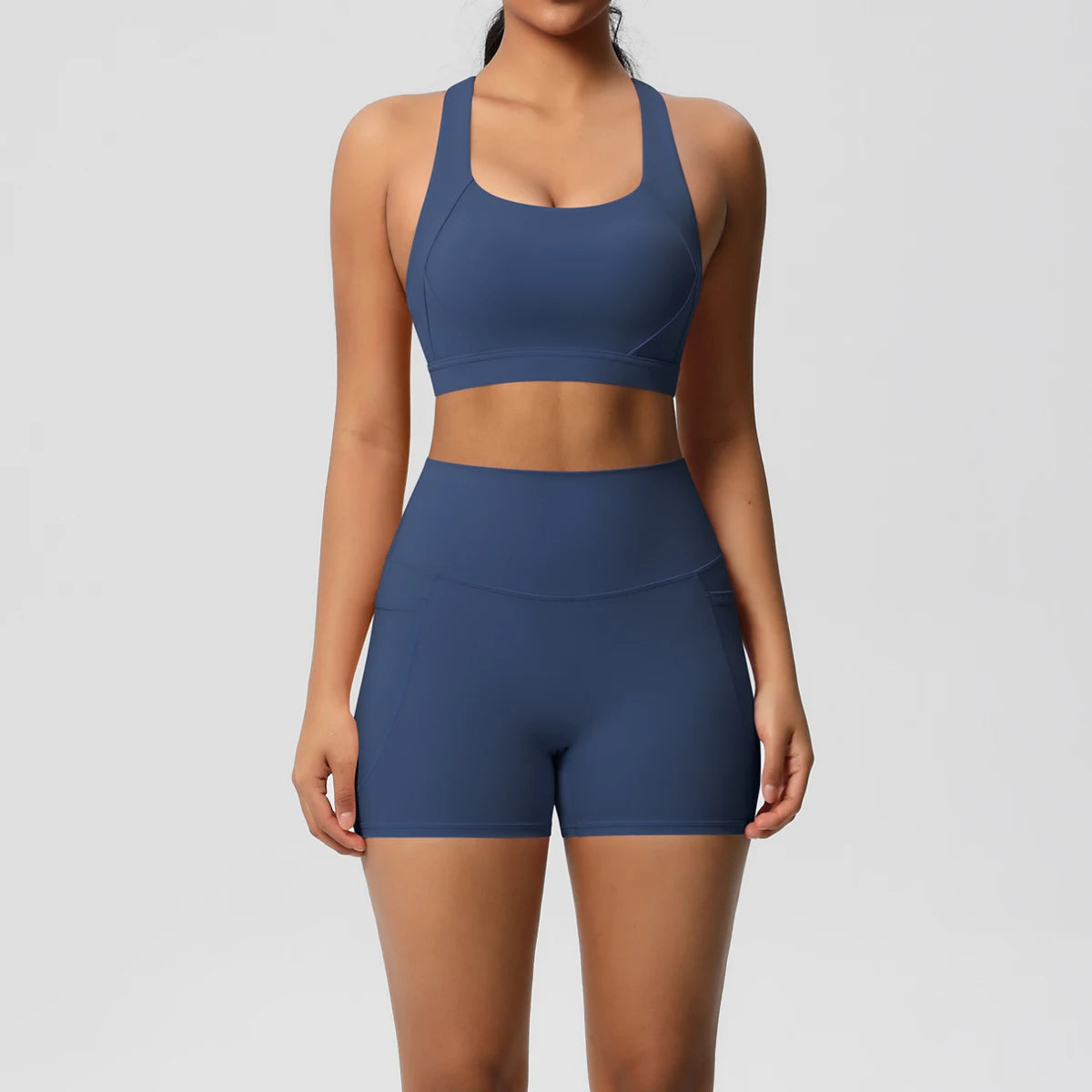 Crossover Bra & High‑Rise Shorts