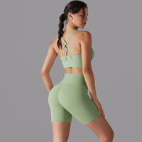 Cross‑Strap Bra & Workout Shorts