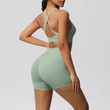 Crossover Bra & High‑Rise Shorts