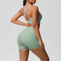 Crossover Bra & High‑Rise Shorts